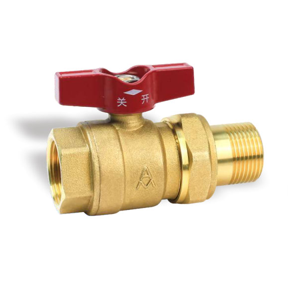 2218黄铜活接内外螺纹蝶柄球阀