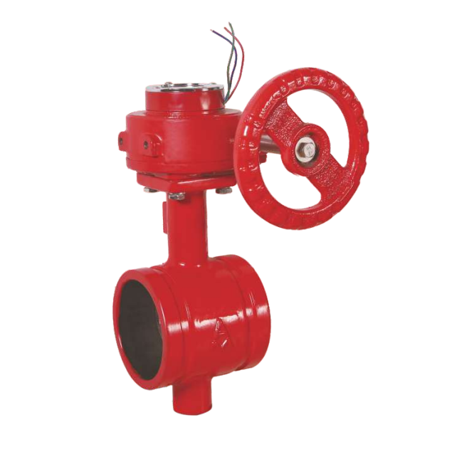 9825S涡轮传动沟槽连接弹性密封信号蝶阀